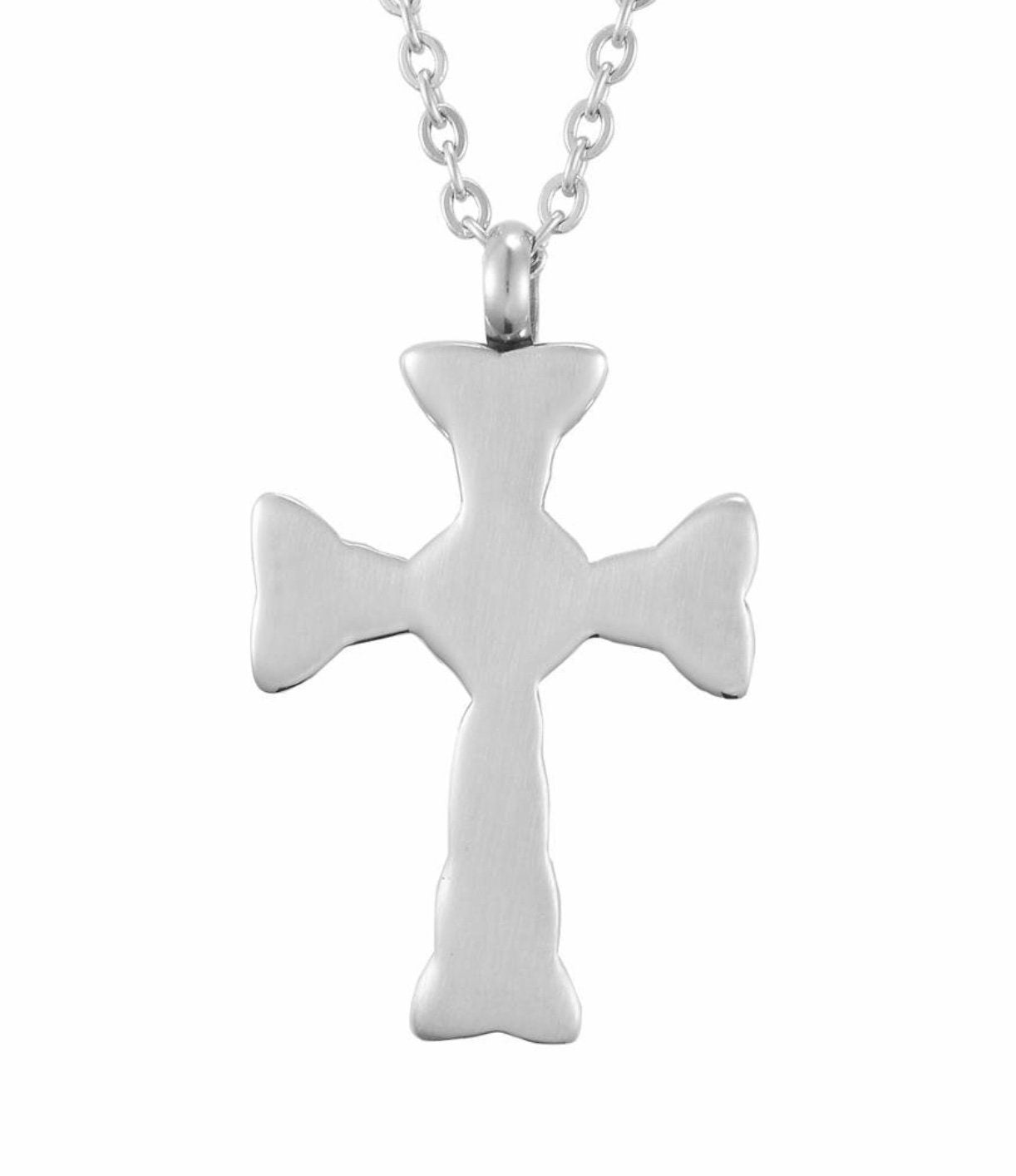 Irish Celtic Knot Memorial Cross URN Silver Necklace Pet Cremation Urn Waterproof Stainless Steel Ashes Remains Men Woman Jewellery