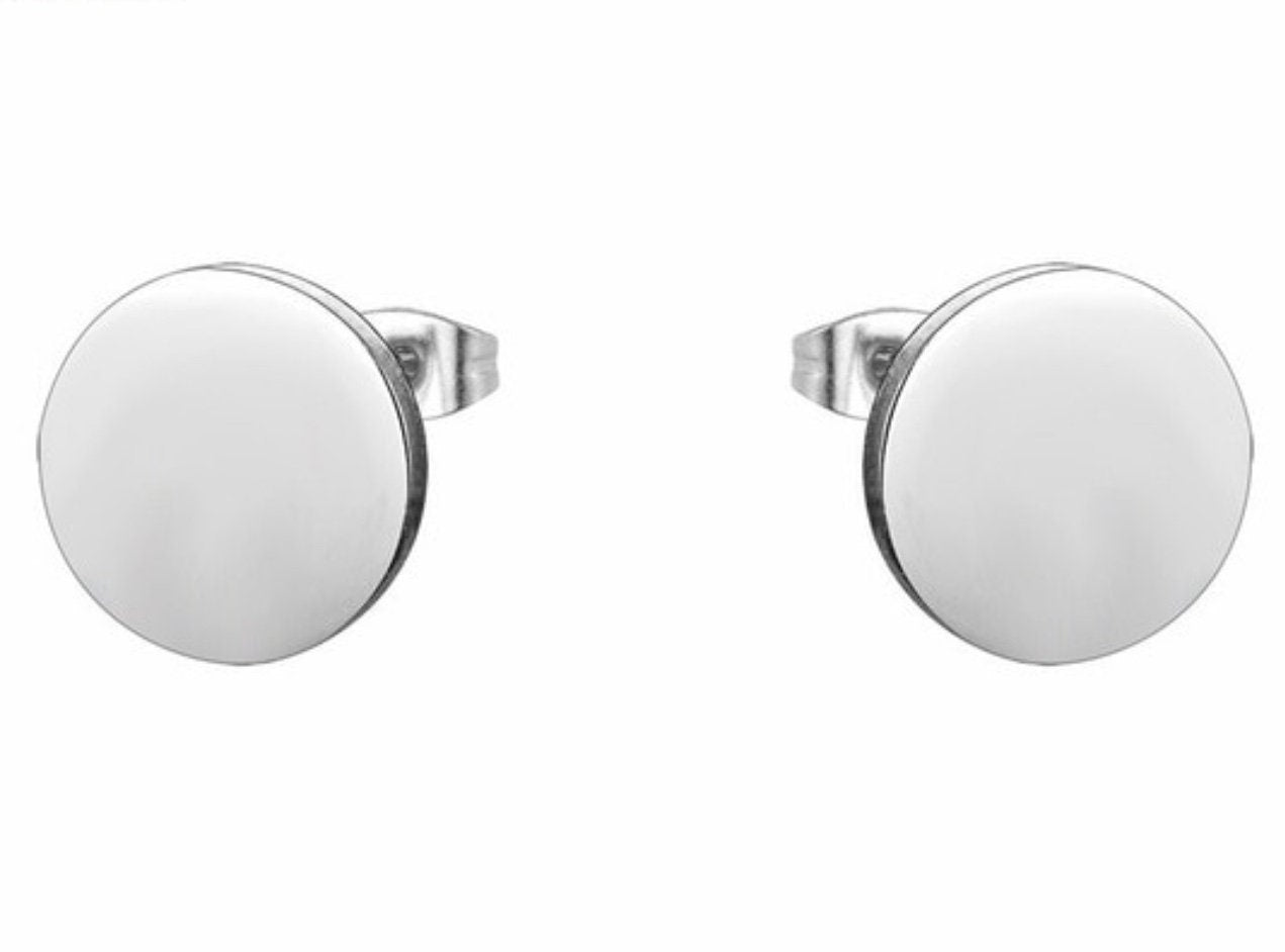 Button Stud Earrings for Men or Women Waterproof Hypoallergenic Stainless Steel Simple Elegant Modern Girls Boys Jewelry Jewellery