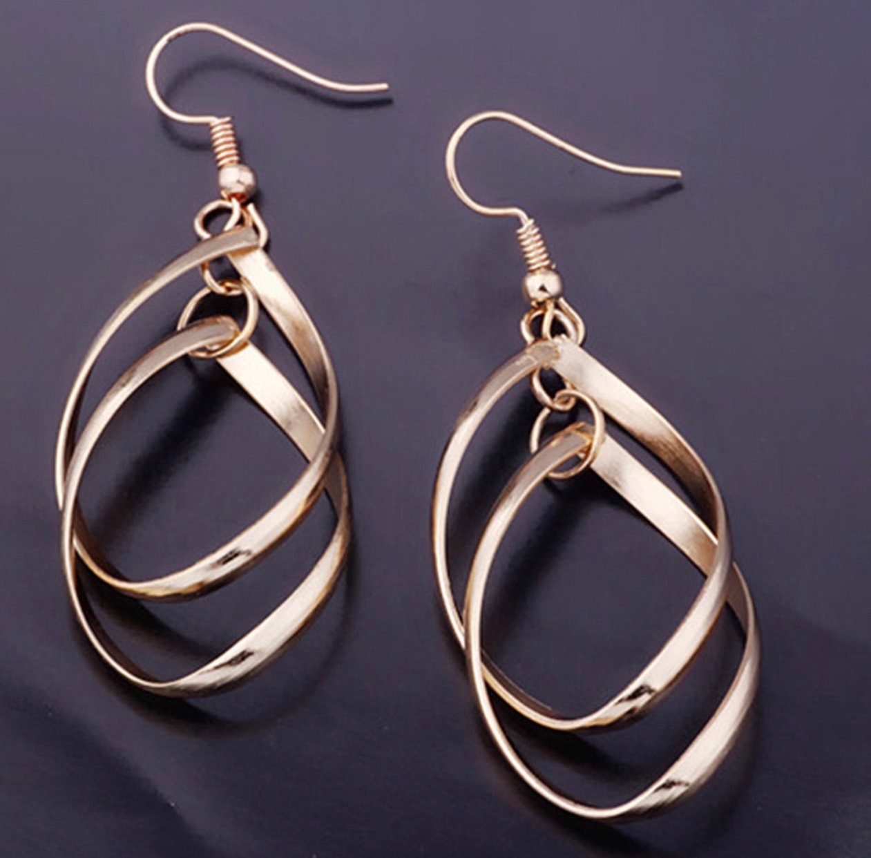 Infinity twist 2 hoop earrings drop dangle silver gold earrings for women girls jewelry jewellery
