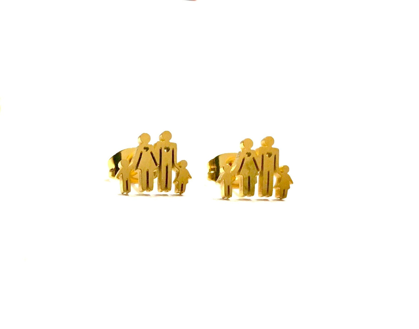 Set - Mothers Cross Fish Family Necklace Earring Set Christmas Mother day Gold Box Ichthus Ichthyic Greek Jesus Fish Pendant