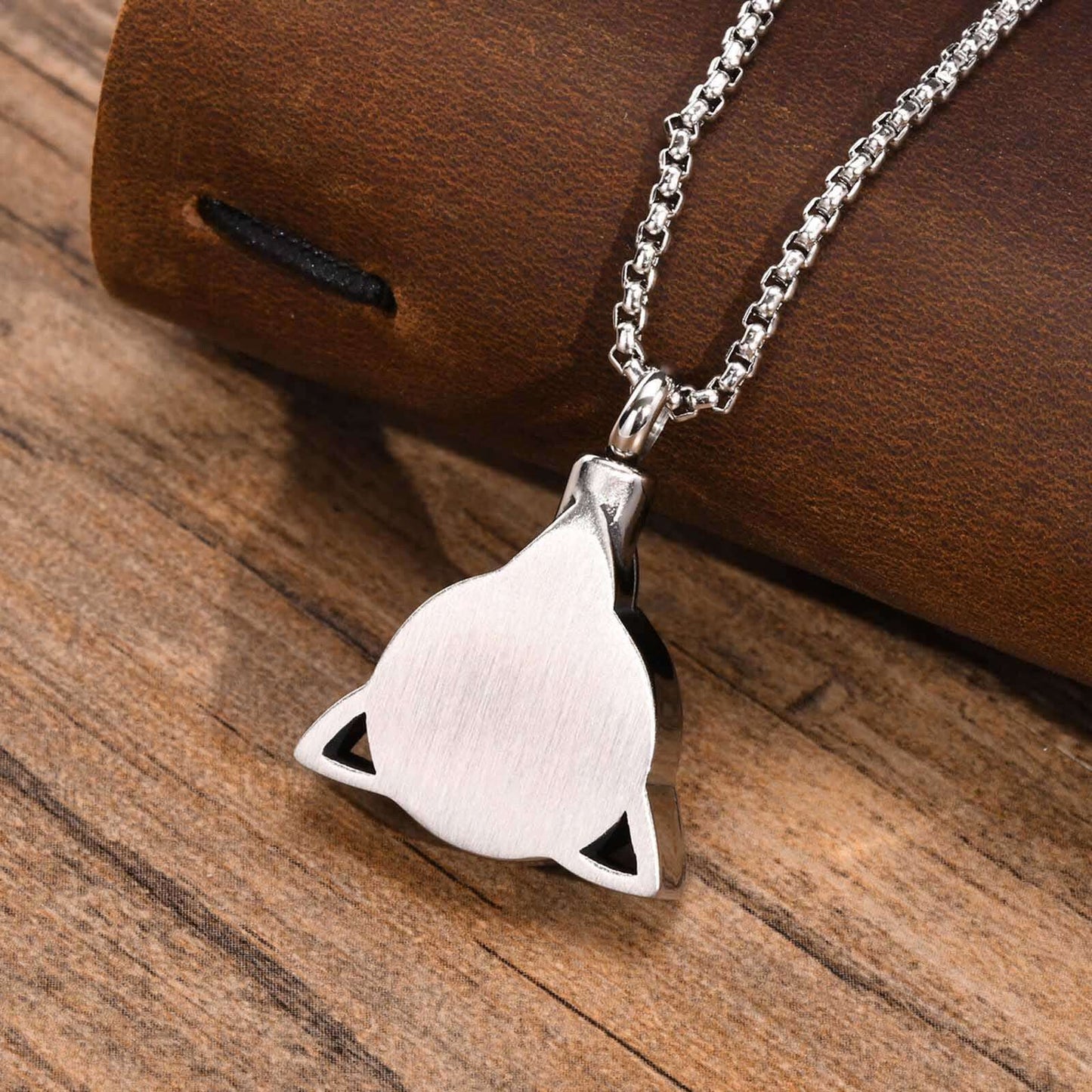 Irish Celtic Knot Triangle Memorial Urn Cross Silver Necklace Pet Cremation Waterproof Stainless Steel Urn for Ashes Remains Men Woman Jewellery