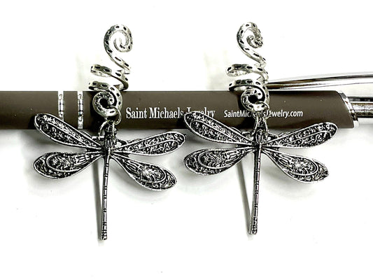 Spiral hair wires dragonfly celtic knot pigtails viking hair jewelry wire-wrapped hair hairpin viking hair accessories