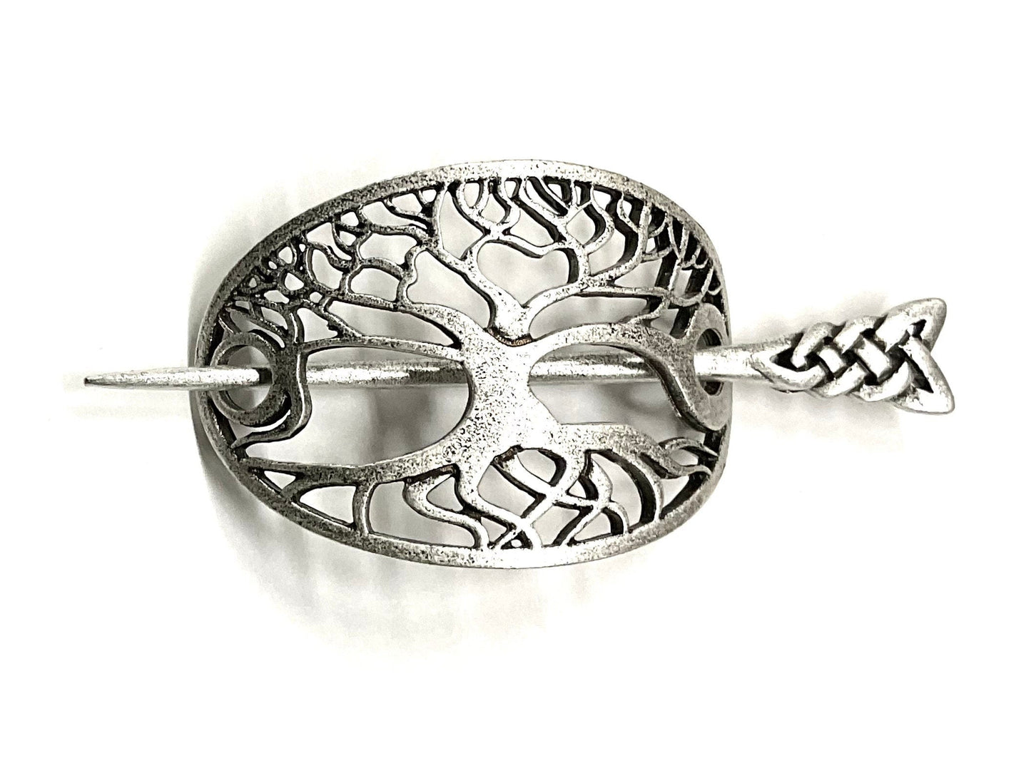 Tree of life hair barrette irish celtic metal stick hair clip viking hairpin pullback silver braided hairstyle clip hair accessories