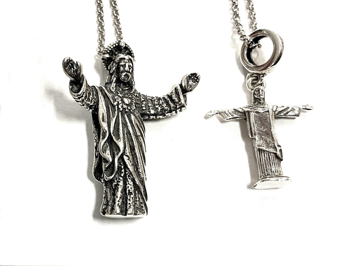 Sterling Silver Christ the Redeemer Cross Necklace