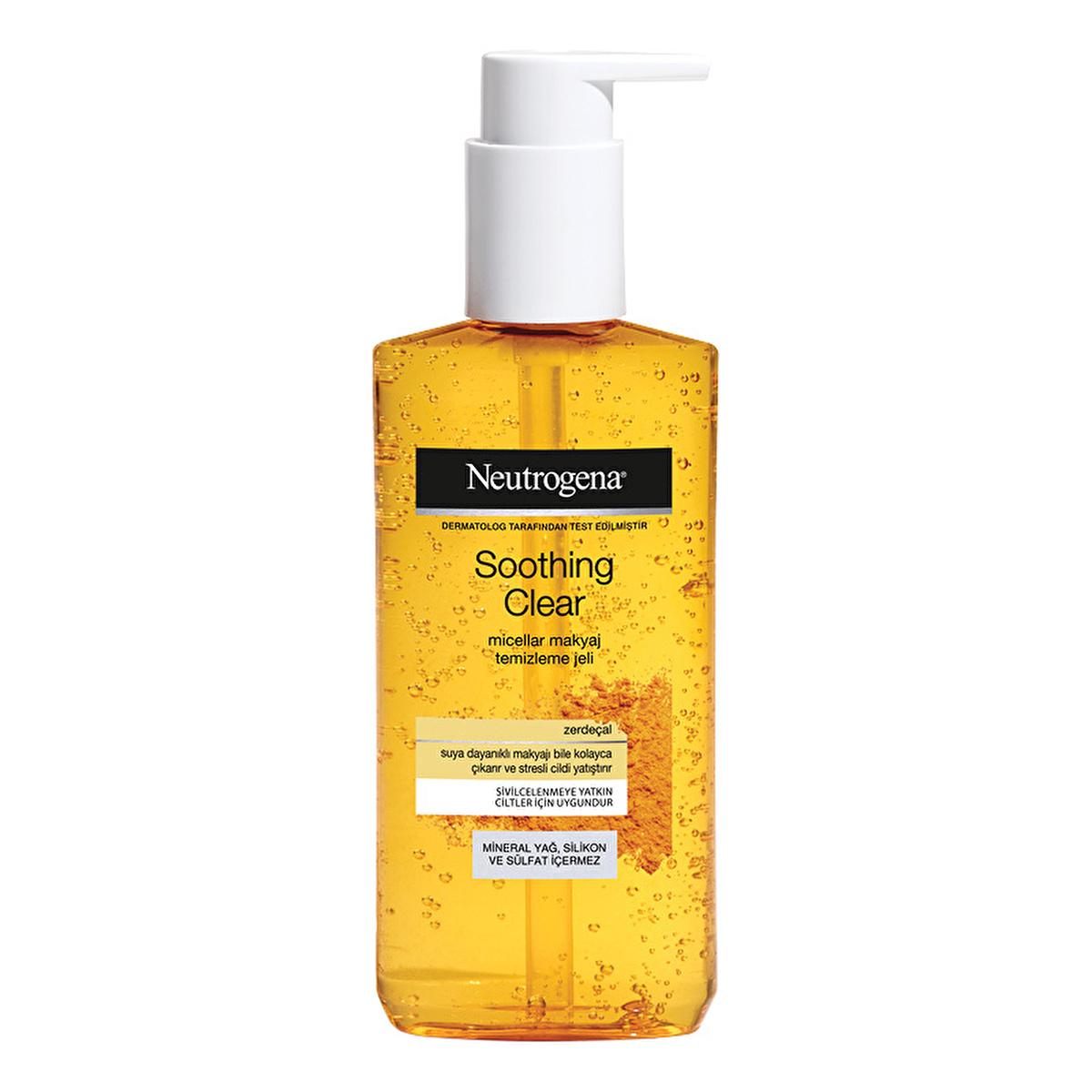 Neutrogena Micellar Makeup Cleansing Gel - Gentle, Oil-Free, Non-Comedogenic Cleanser for Sensitive Skin, Removes Waterproof Makeup