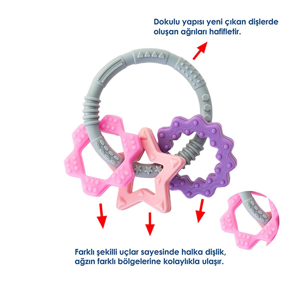 Babyjem Silicone Teether Toy Ring - Safe, BPA-Free, Dishwasher Safe Baby Teething Relief for Infants 3 Months+