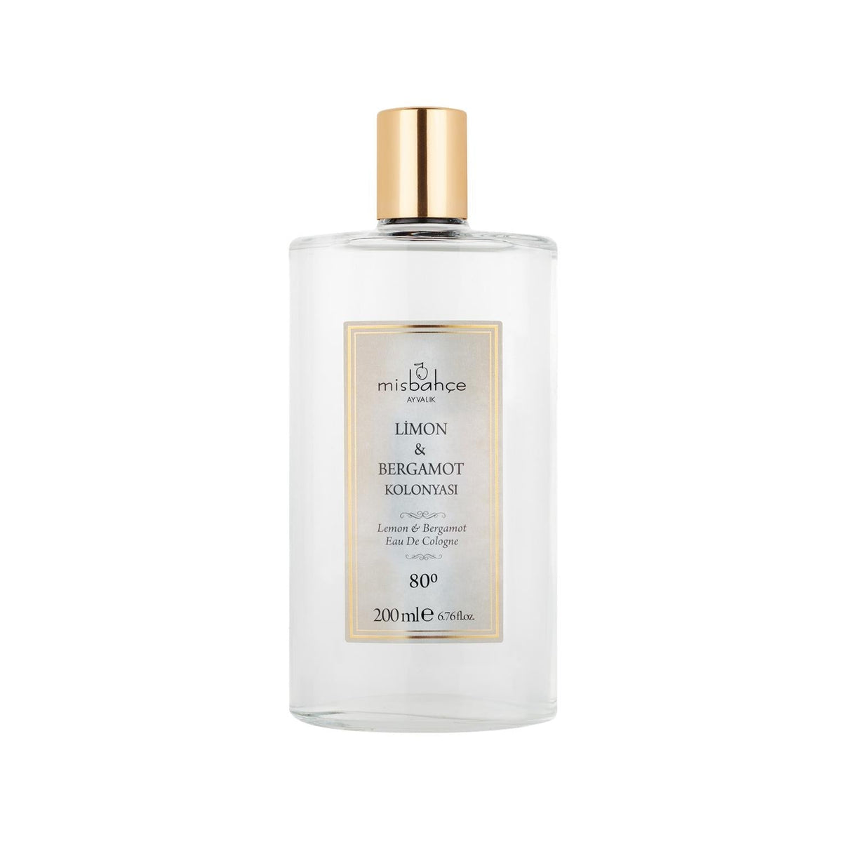 Misbahçe 200ml Lemon & Bergamot Cologne - Refreshing Citrus Fragrance for Personal Hygiene & Ambiance