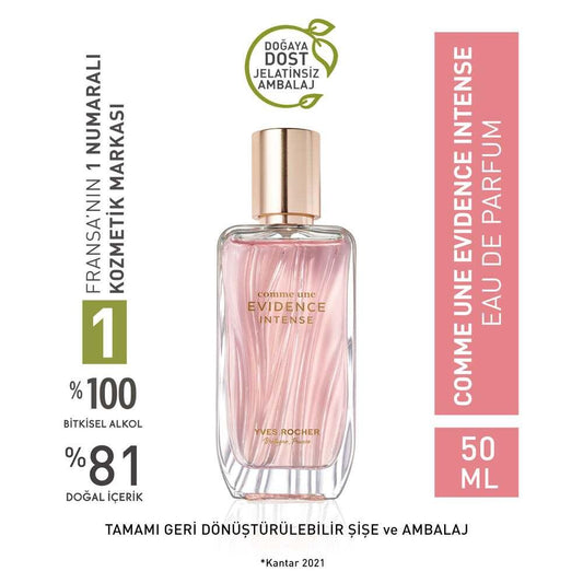 Yves Rocher Comme une Evidence Intense Perfume - Luxurious Long-lasting Floral Fragrance for Women - 1.69 fl oz