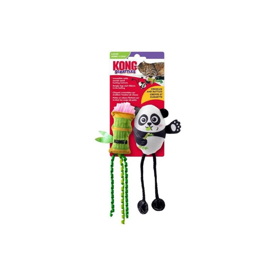 KONG Scrattles Panda and Bamboo Plush Cat Toy 2-Pack