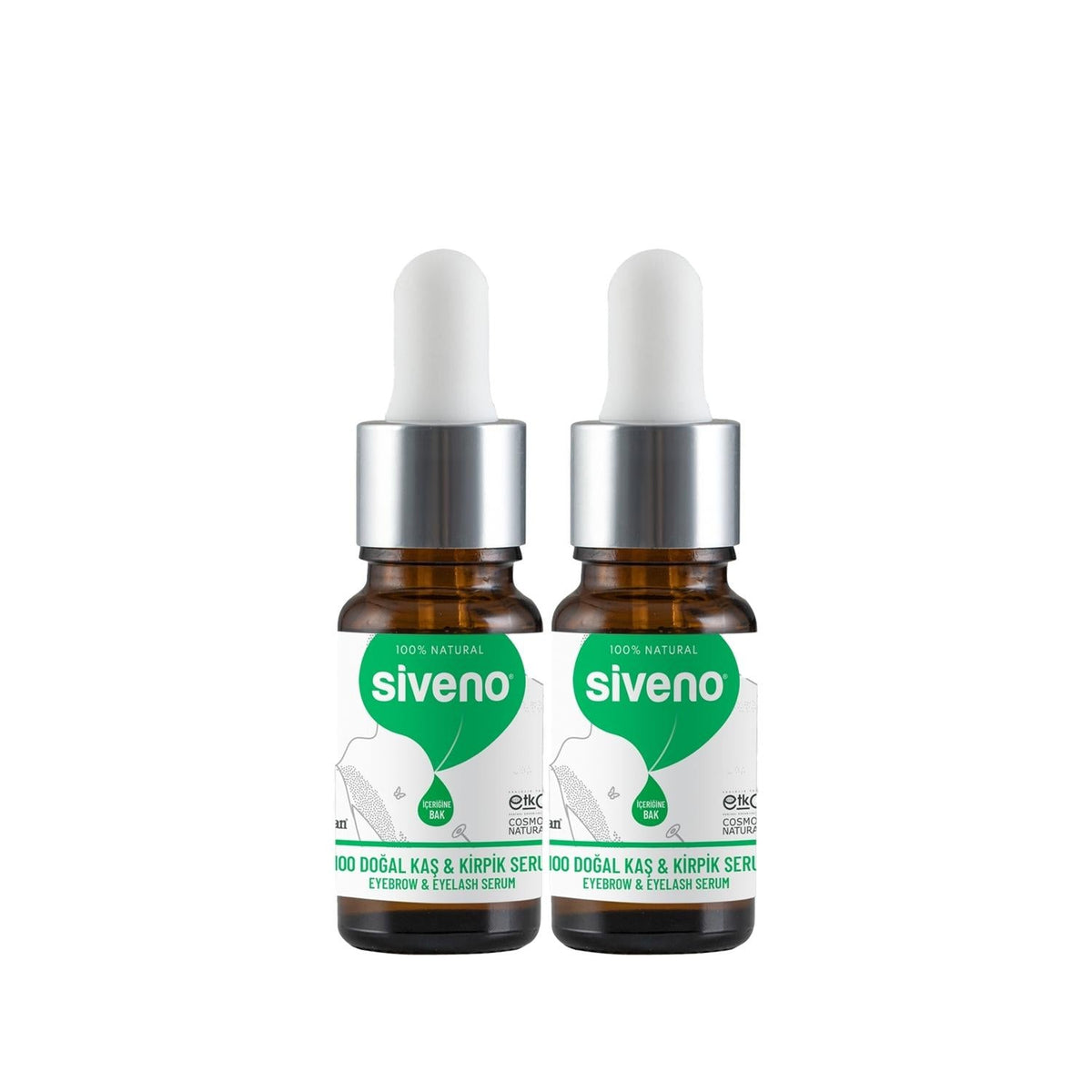 Siveno Natural Eyelash and Eyebrow Serum - 10ml x 2, Nourishes & Enhances with Natural Ingredients