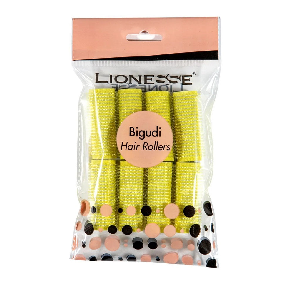 Lionesse Yellow Hair Rollers for Natural Volume 8-Pack