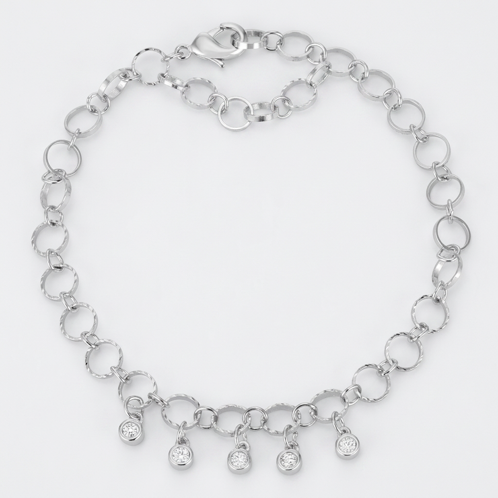.55 Ct Stunning 8" Bracelet with CZ Charms