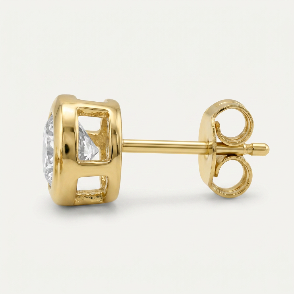 Bezel Stud Earrings