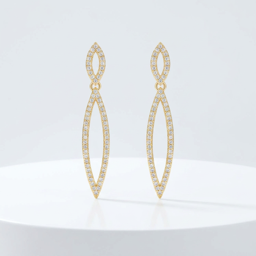 Avera Sara 1.2ct CZ Delicate Double Teardrop Drop Earrings