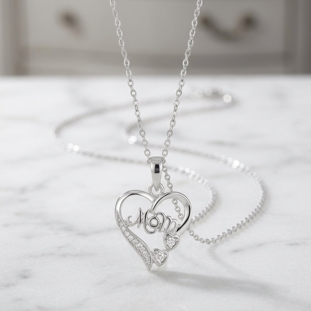 Avera #1 Mom Heart Pendant In Sterling Silver