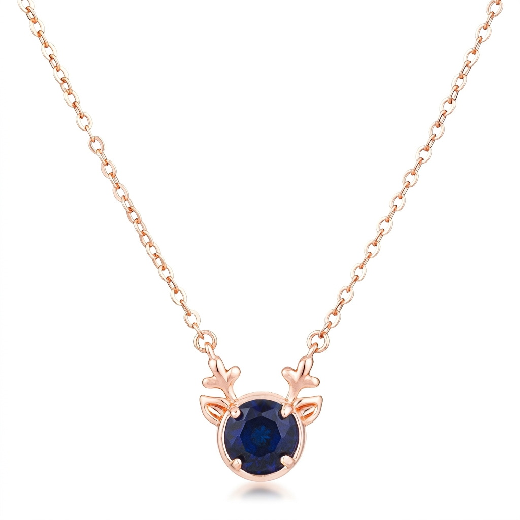 Avera Reversible Cubic Zirconia Reindeer Pendant Necklace