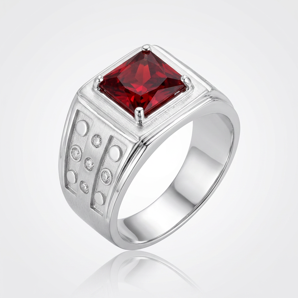 Avera Iron Man Cubic Zirconia Ring in Sterling Silver Finish