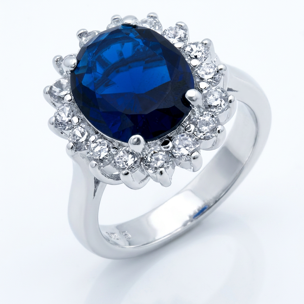 Avera Royal Ring in Dark Blue Size 5 Statement Jewelry
