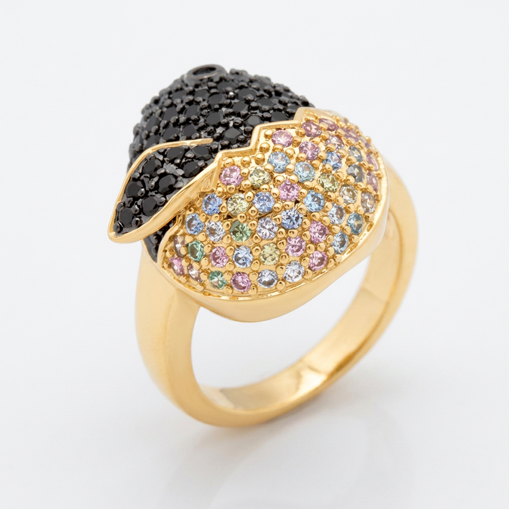 Avera Cubic Zirconia Baby Chick Ring - Whimsical Gold-Tone Jewelry