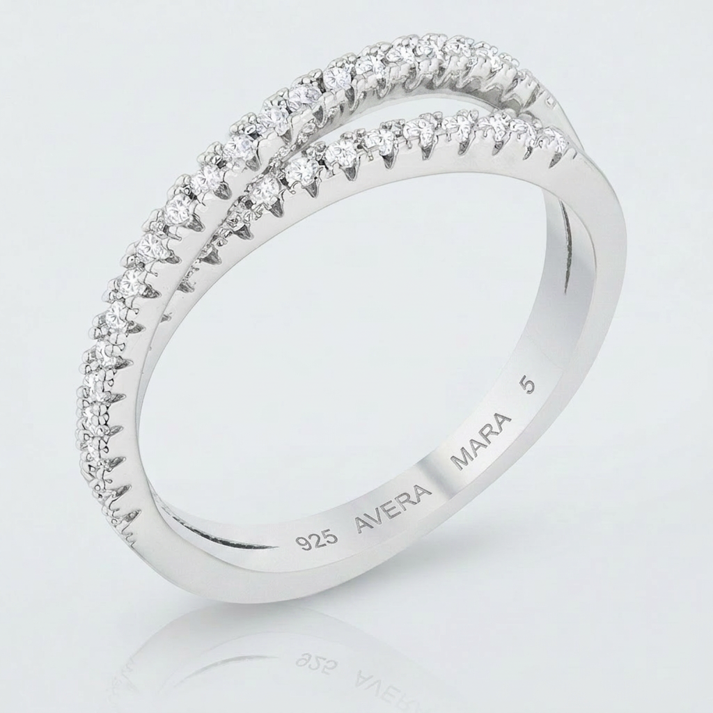 Avera Mara 0.4ct Cubic Zirconia Intertwined Simple Ring