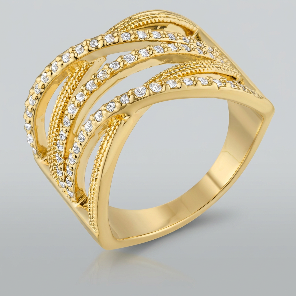 Avera Greta 0.57ct Cubic Zirconia Wide Cocktail Cable Ring
