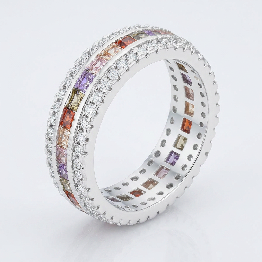 Avera Paula 1.75ct Multicolor Cubic Zirconia Classic Band Ring