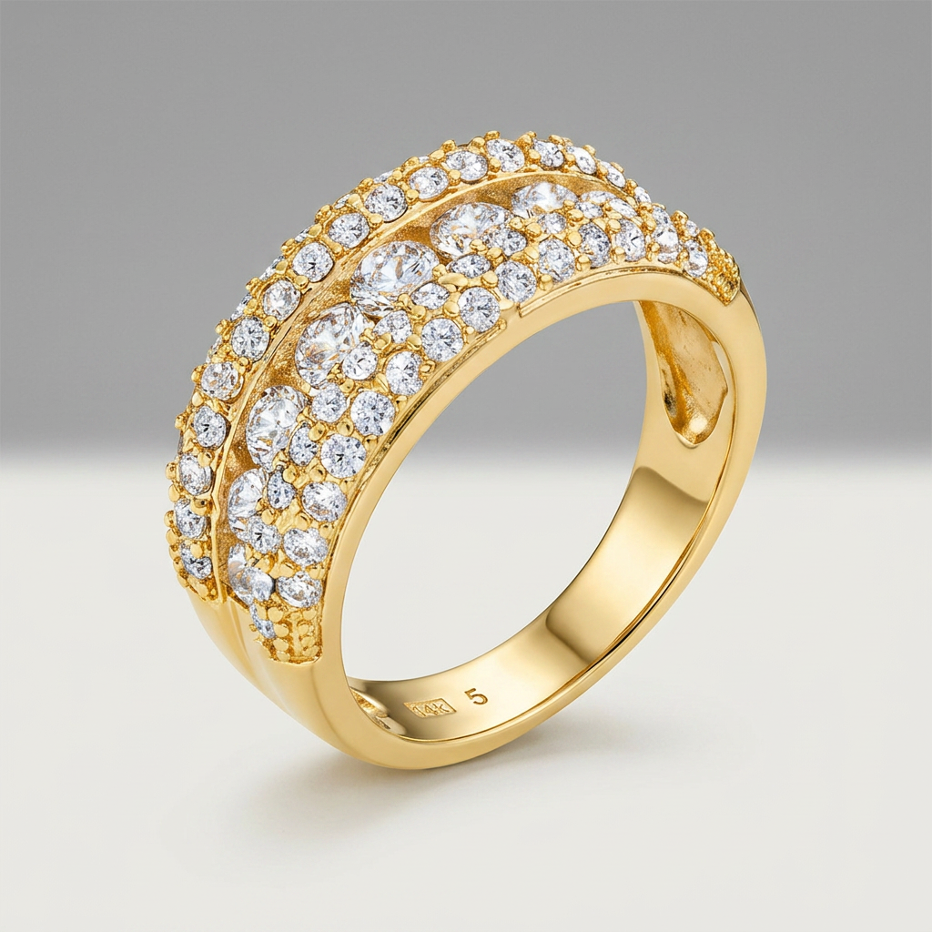 Avera Luna 1.1ct Cubic Zirconia 14k Gold Classic Band Ring