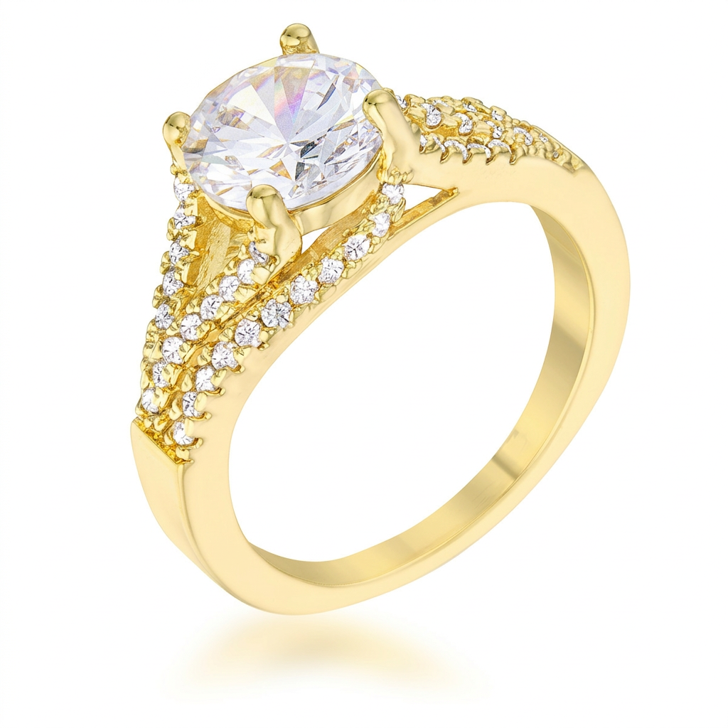 Avera Irine 2.3ct Cubic Zirconia 14k Gold Classic Ring