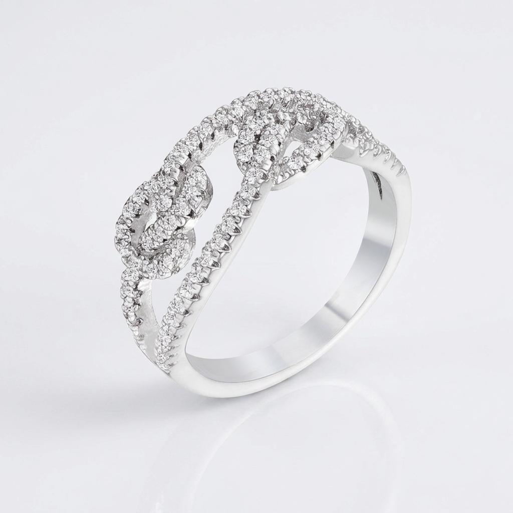 Avera 1.15Ct Plated Cubic Zirconia Pave Double Knot Ring