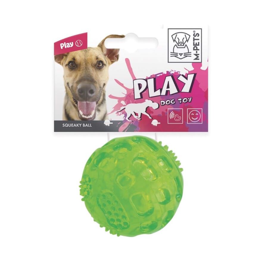 M-Pets Squeaky Dog Ball Durable TPR Fetch Toy 6.3 cm