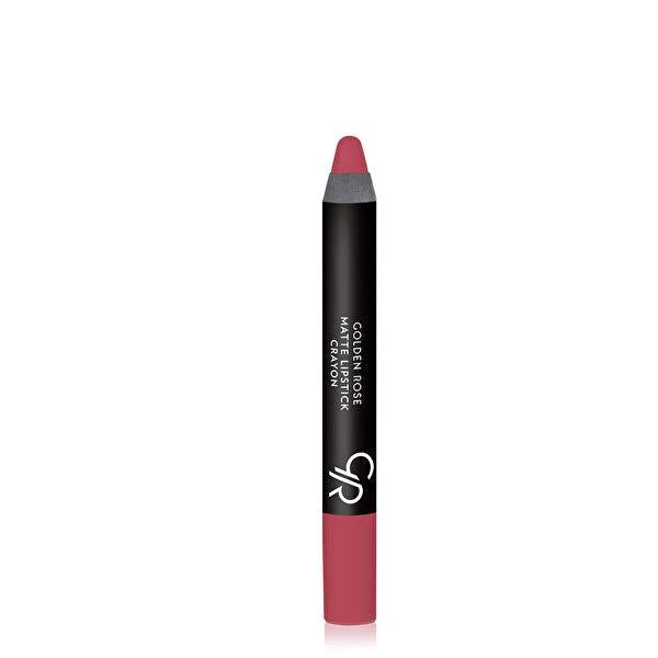 Golden Rose Matte Lipstick Crayon - Moisturizing, Long-Lasting Lip Color with E Vitamin