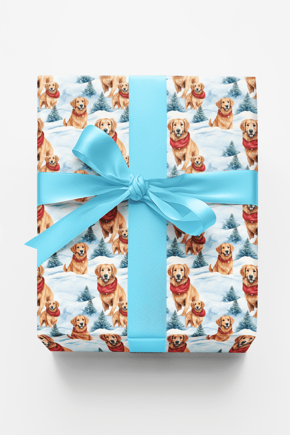 Snowbound Goldens Wrapping Paper