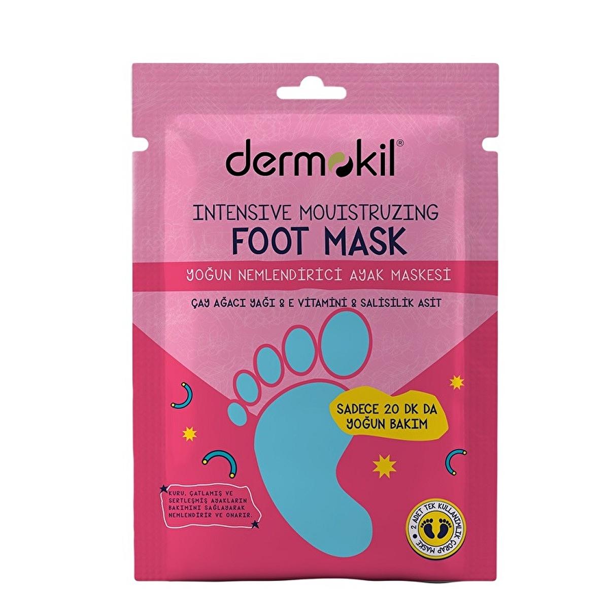 Dermokil Moisturizing Foot Mask: Intense Hydration & Exfoliation for Dry, Cracked Feet - Tea Tree Oil & Urea Treatment