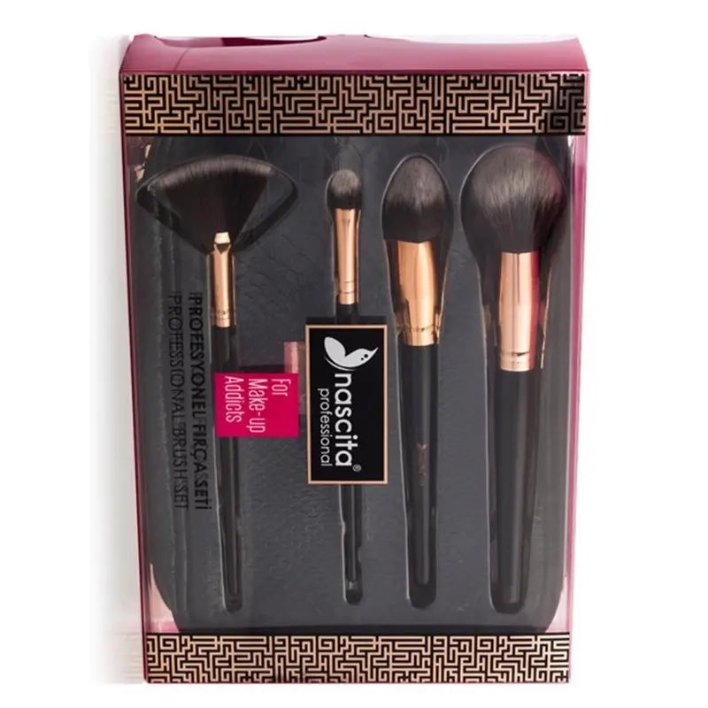 Nascita Professional Makeup Brush Set with Pouch 4 Pieces