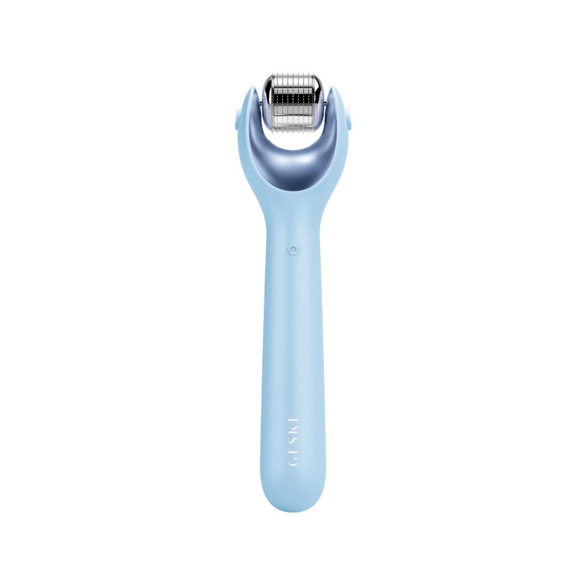 Geske Dermaroller Device - Micro-needling Face Roller with Ice Blue & Rose Quartz Heads for Anti-Aging Skincare