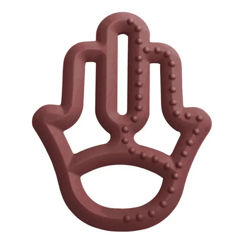 OiOi Mother's Hand Silicone Teether Velvet Rose