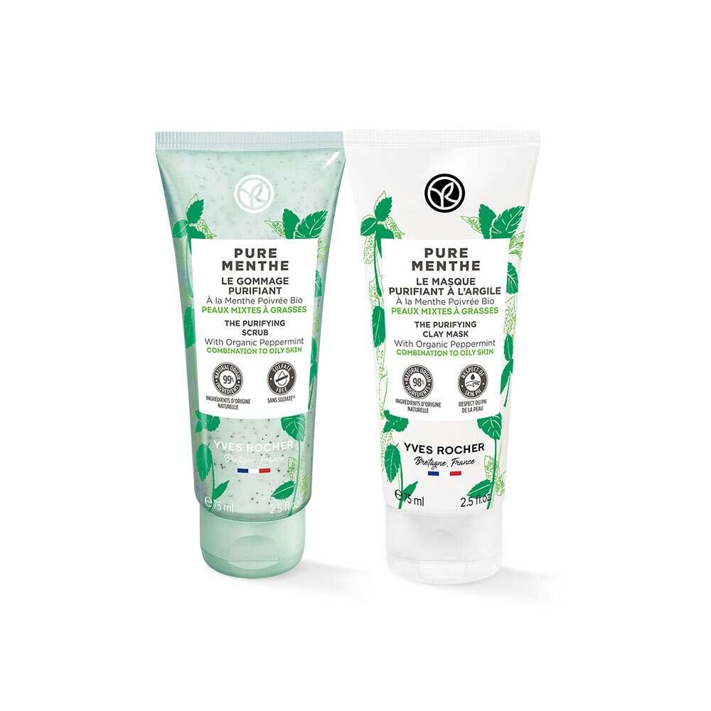 L'Occitane Pure Menthe Skincare Set for Oily Skin - Deep Cleansing & Mattifying Solution