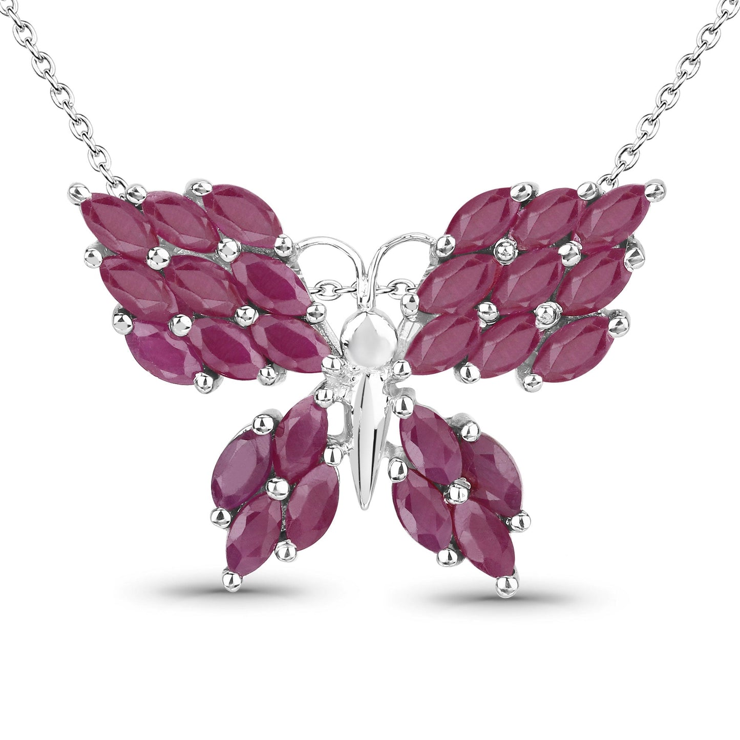 3.12 Carat Genuine Ruby .925 Sterling Silver Pendant