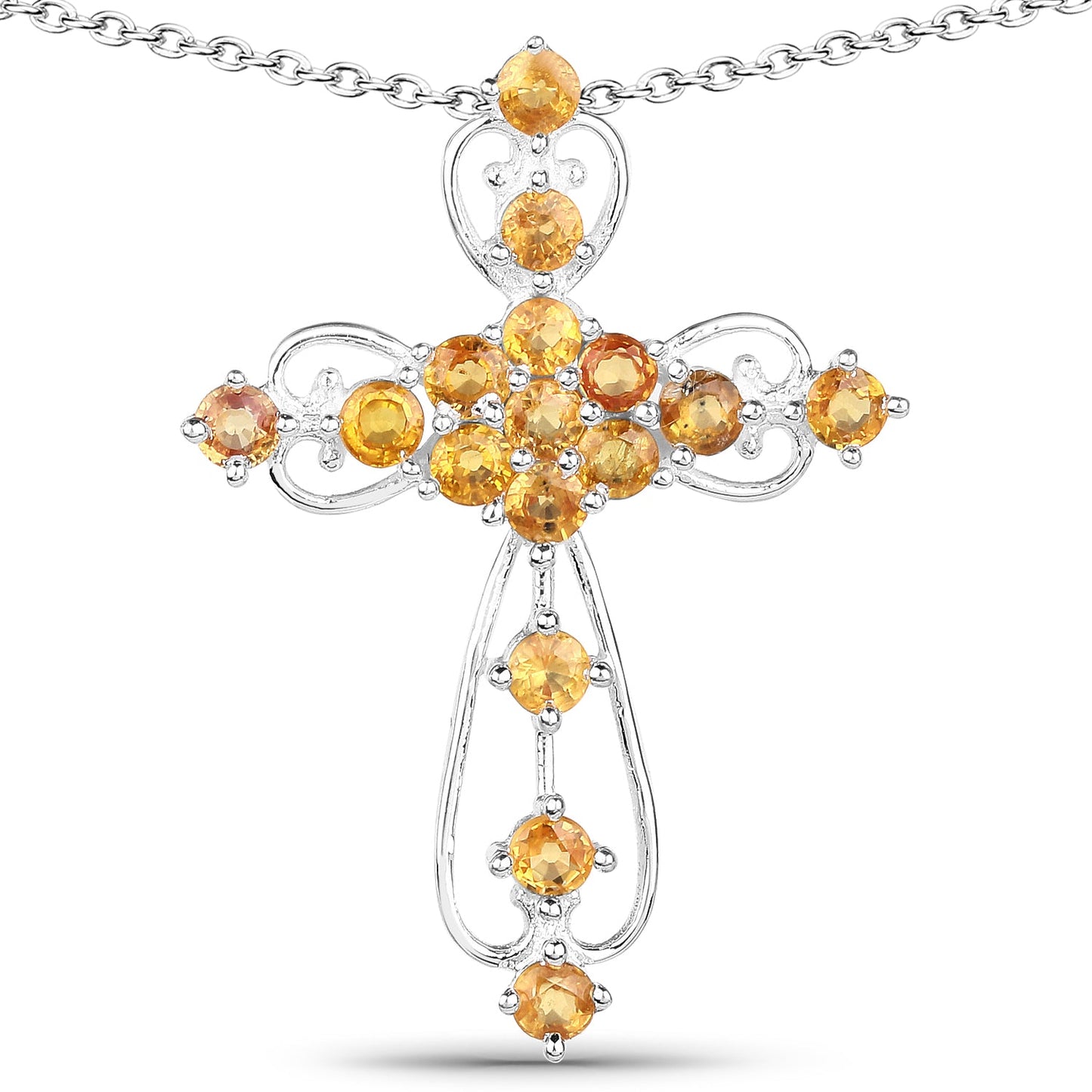 2.24 Carat Genuine Yellow Sapphire .925 Sterling Silver Pendant