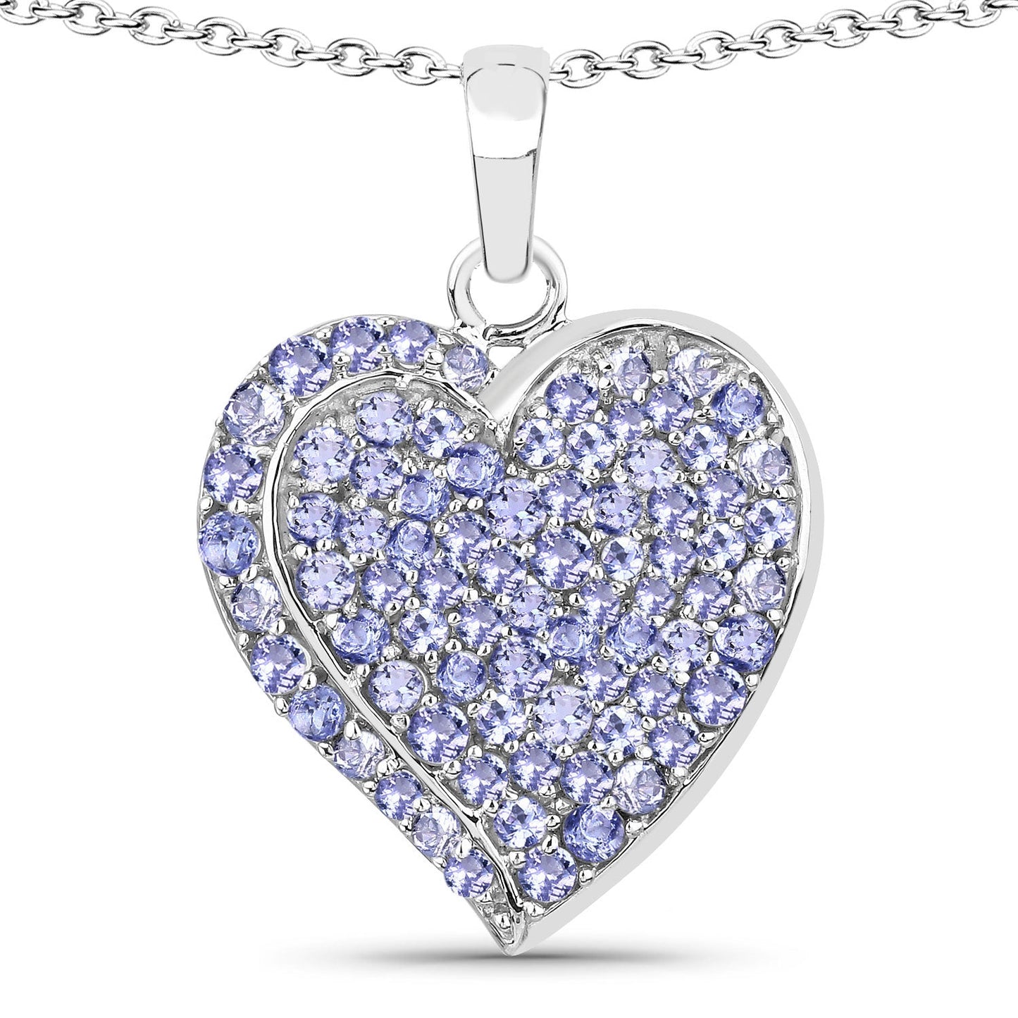 3.97 Carat Genuine Tanzanite .925 Sterling Silver Pendant
