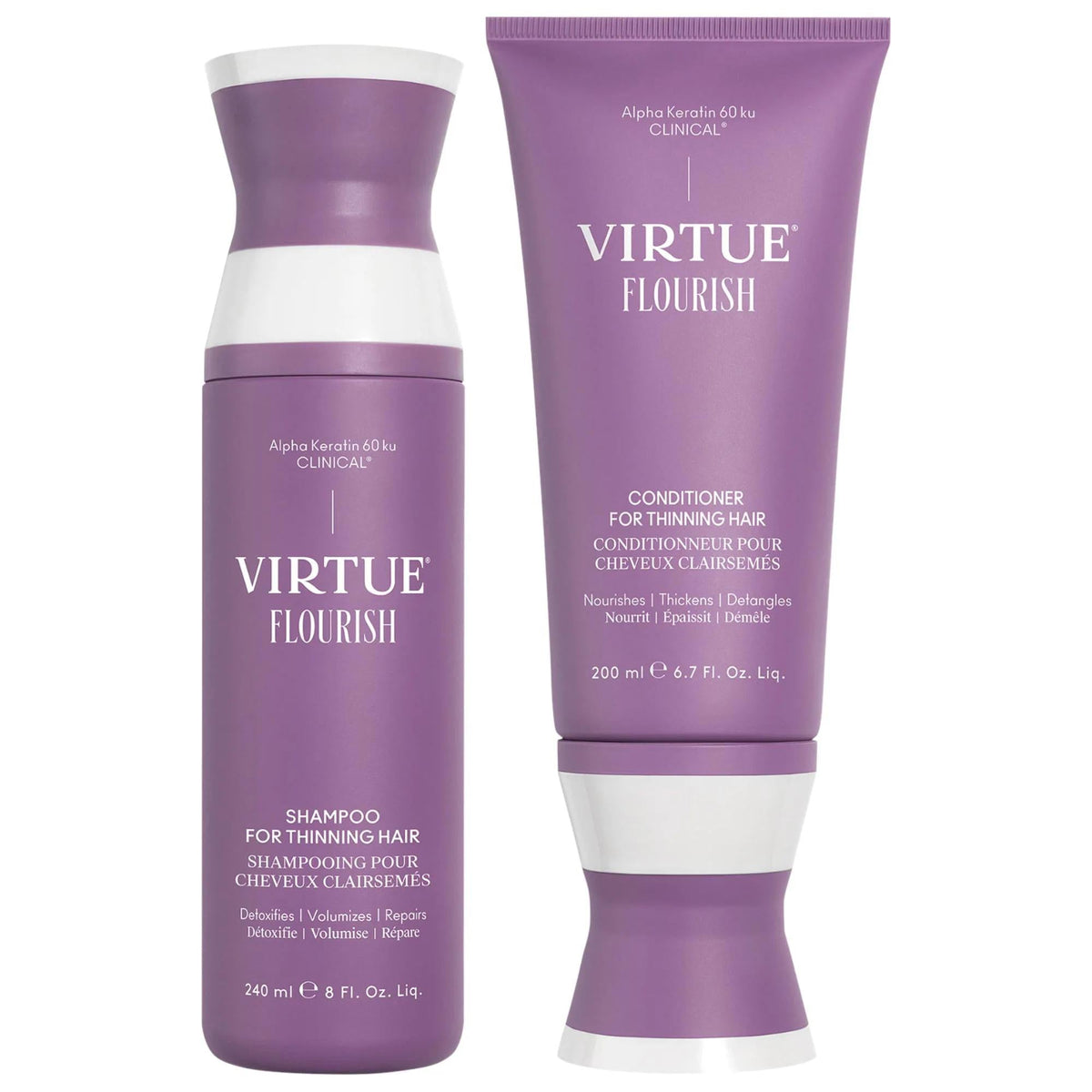Flourish Thickening Shampoo & Conditioner Set: Volumizing Hair Loss Solution | Sulfate & Paraben Free for Fine & Medium Thinning Hair