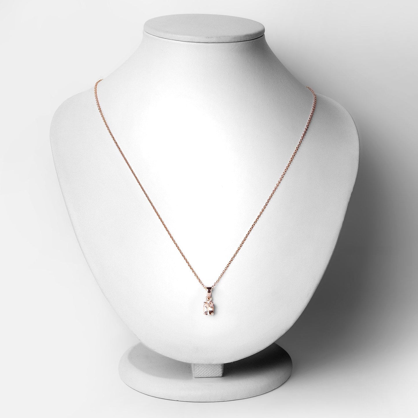 0.70 ct Genuine Morganite .925 Sterling Silver Pendant