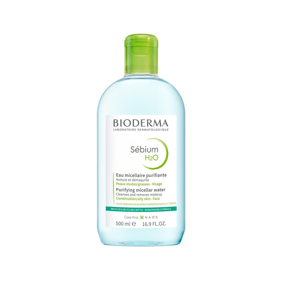 Bioderma Sebium H2O Micellar Water 500ml - Gentle Deep Cleansing for Oily Skin