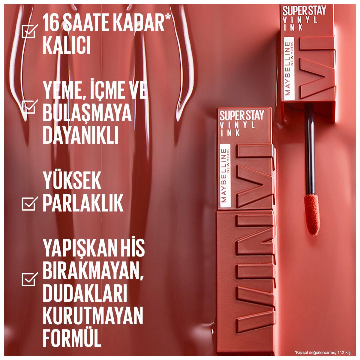 Maybelline New York Super Stay Vinyl Ink Liquid Lipstick - Long-Lasting High Shine Lip Color