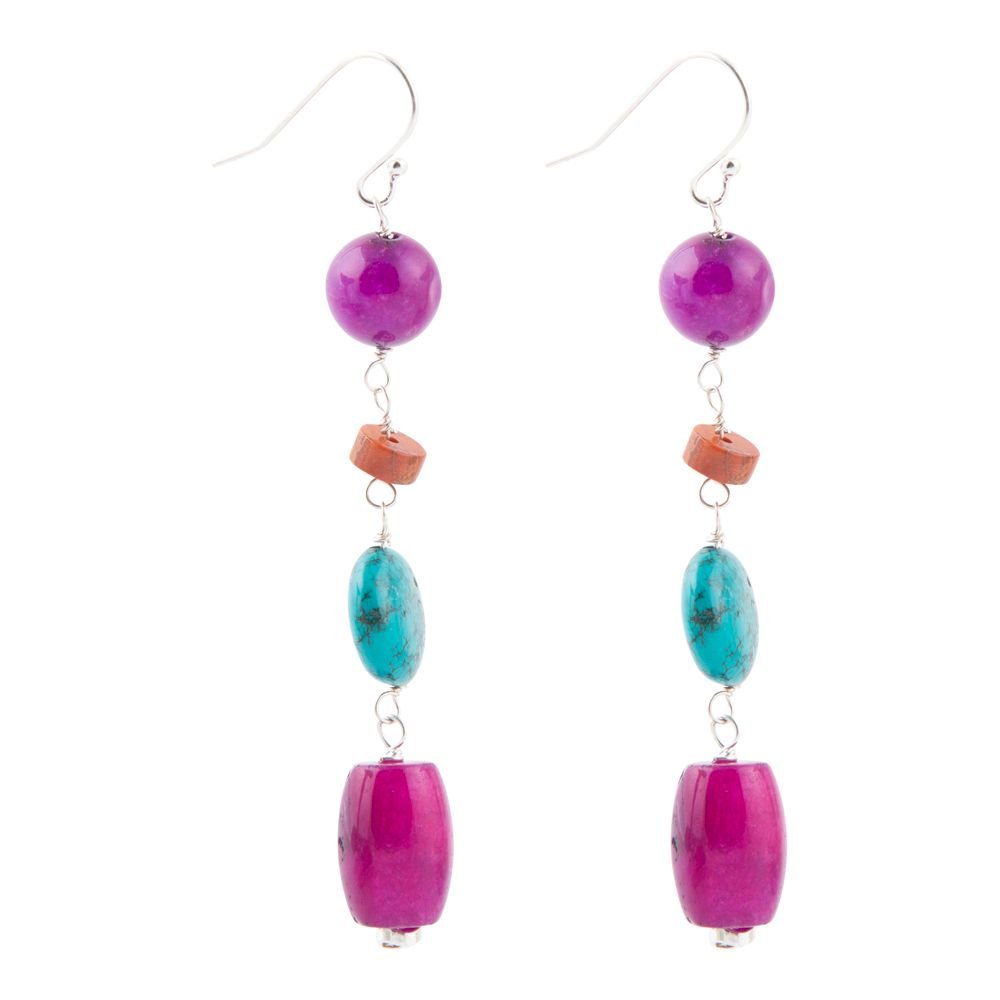 Prescott Blue Magnesite Sterling Silver Drop Earrings