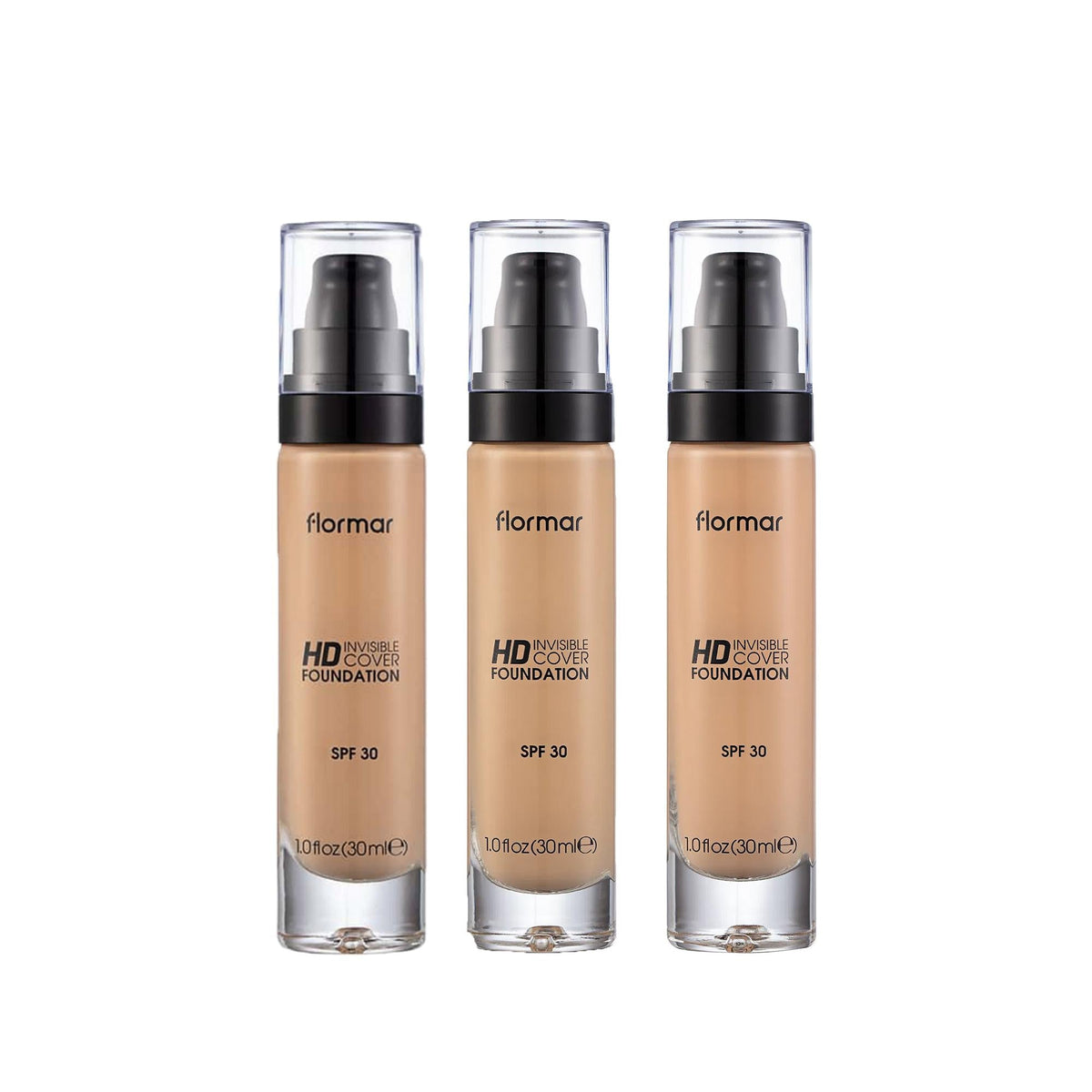 Flormar Invisible Cover HD Foundation 30 ml - Natural Finish Makeup with High Definition Coverage
