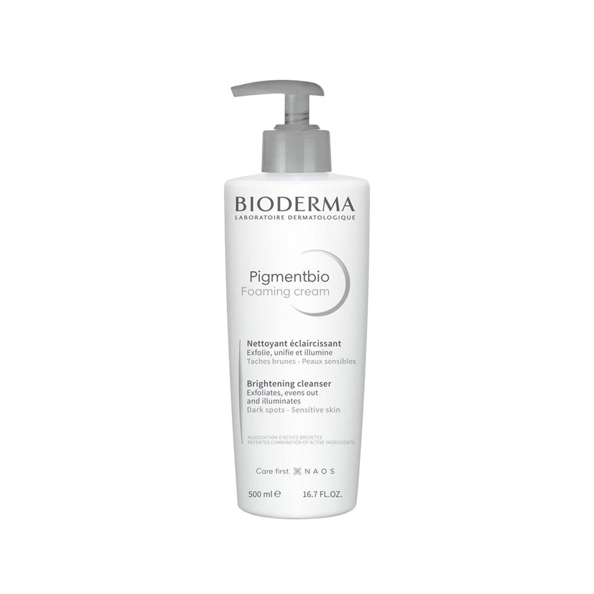 Bioderma Pigmentbio Foaming Cream Facial Cleanser - Gentle Peeling Effect for Brighter Complexion, 500ml