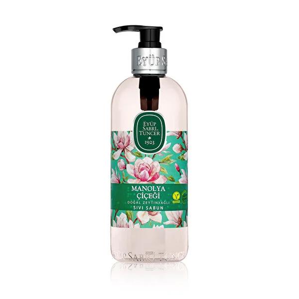 Eyüp Sabri Tuncer Magnolia Liquid Hand Soap - Natural Olive Oil, Gentle Cleanser, Moisturizing, Floral Fragrance, Vegan, 16.91 fl oz