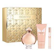 Gift/Set Olympea 3 Pcs. 2.7 Edp Spray / 3.4 Bl / 10Ml Edp Spray Metal Box For Women. Designer:Paco Rabann Perfume By Paco Rabanne For Women