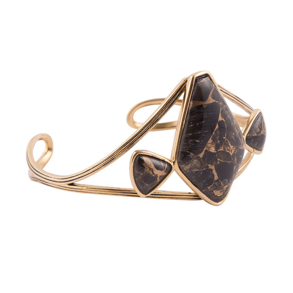 Shungite and Bronze Cuff
